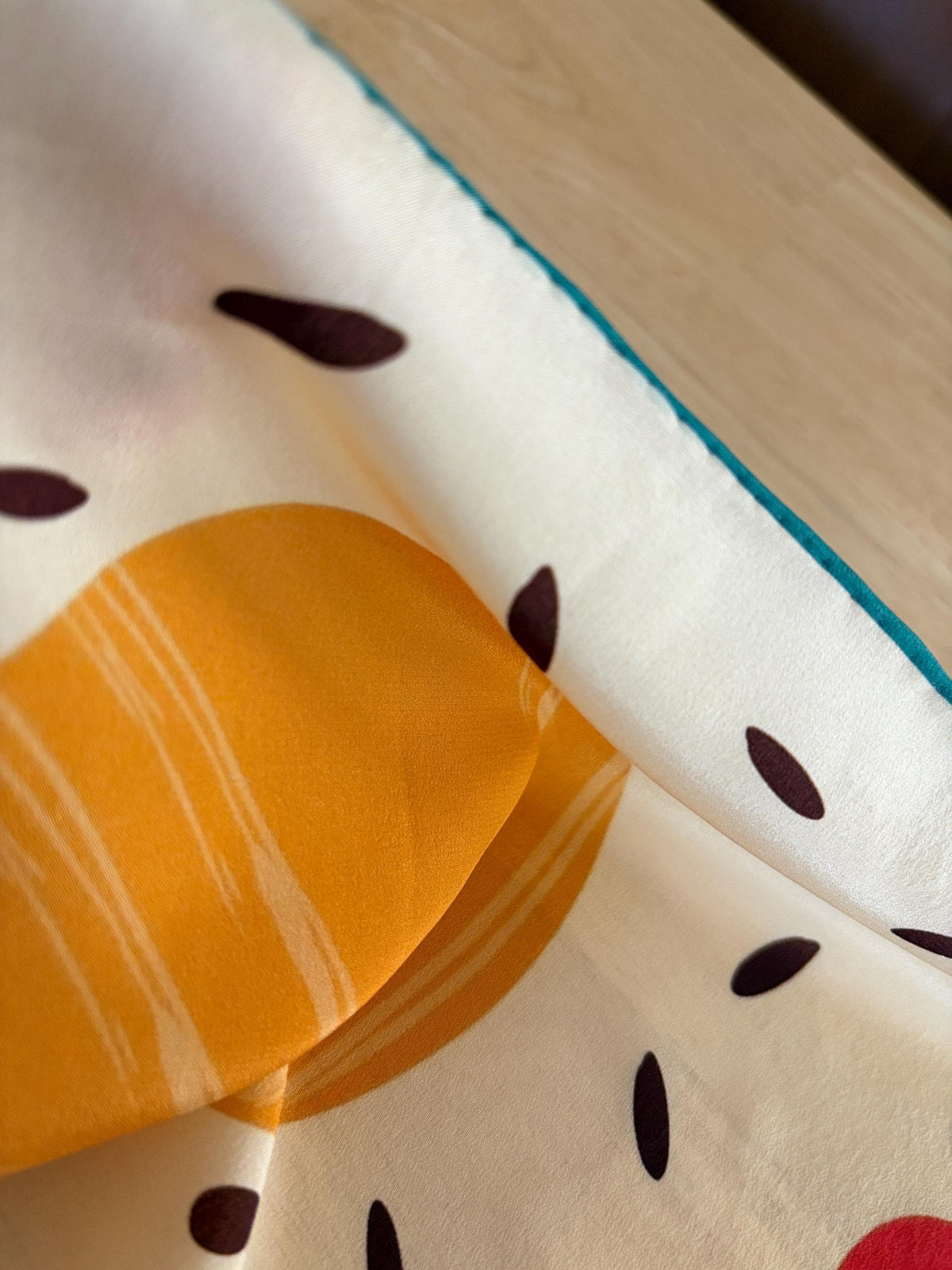 Red Teal Botanical Silk Square — image 7