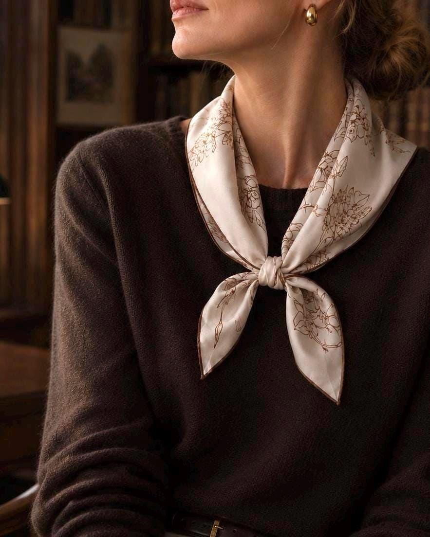 Vintage Botanical Silk Square — image 3