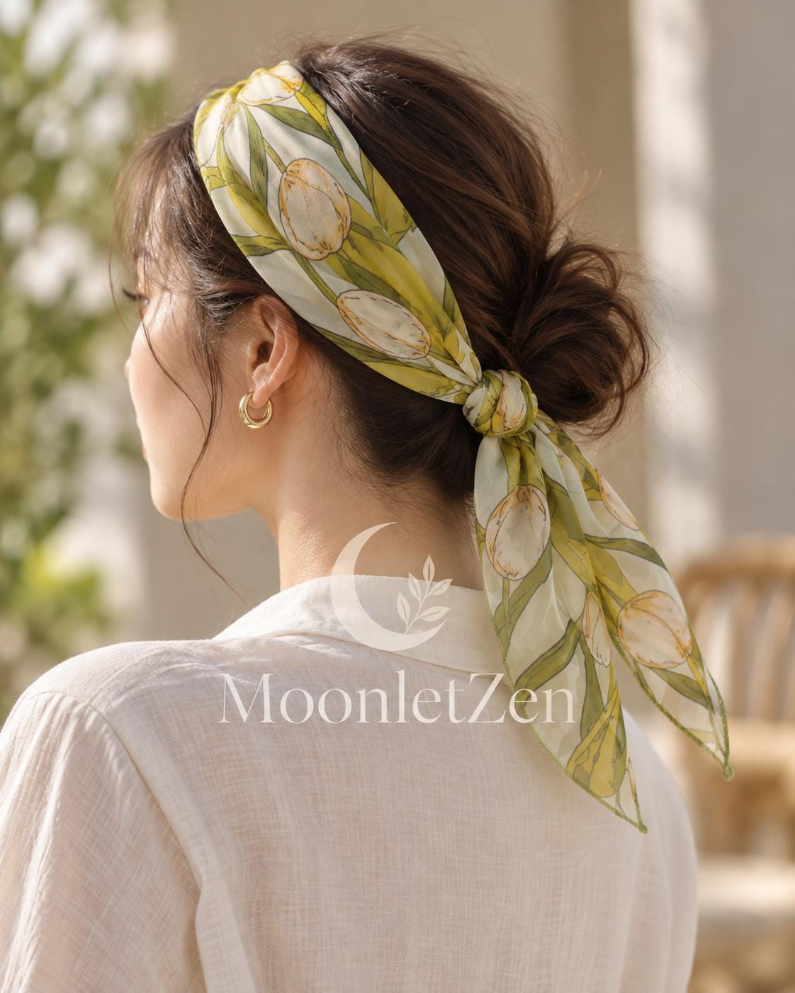 Tulip Georgette Long Silk Scarf