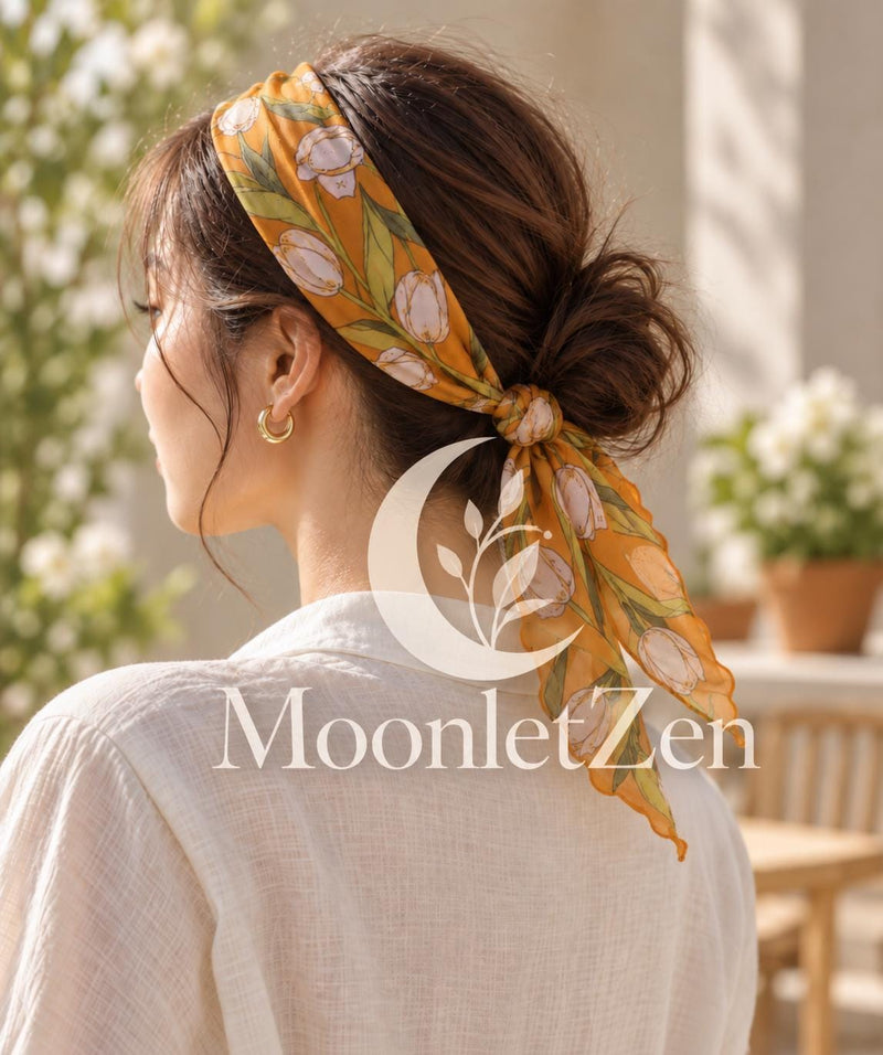 Tulip Georgette Long Silk Scarf