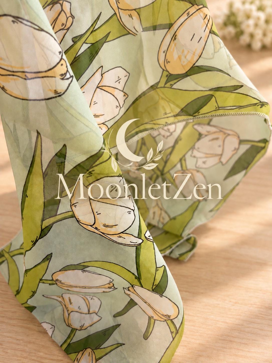 Tulip Georgette Long Silk Scarf