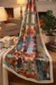 Teal Orange Floral Silk Wrap — image 2