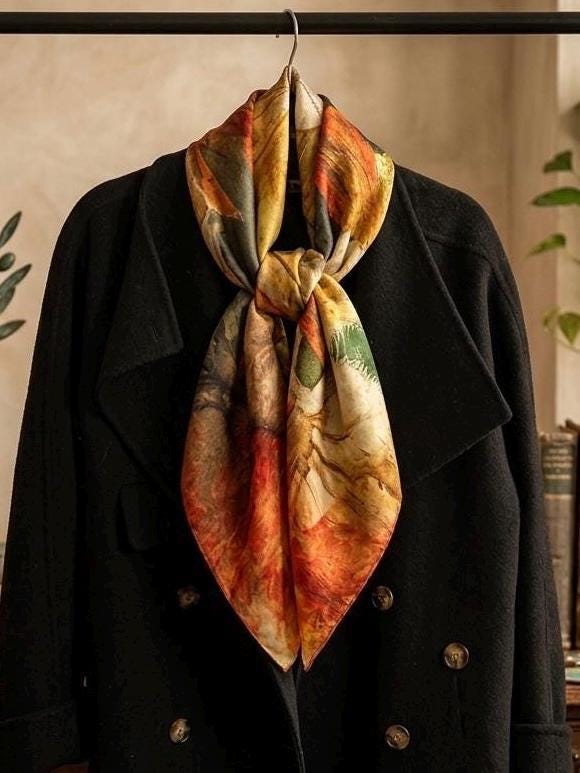 Reversible Floral Silk Square — image 6
