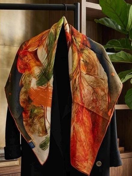 Reversible Floral Silk Square — image 8