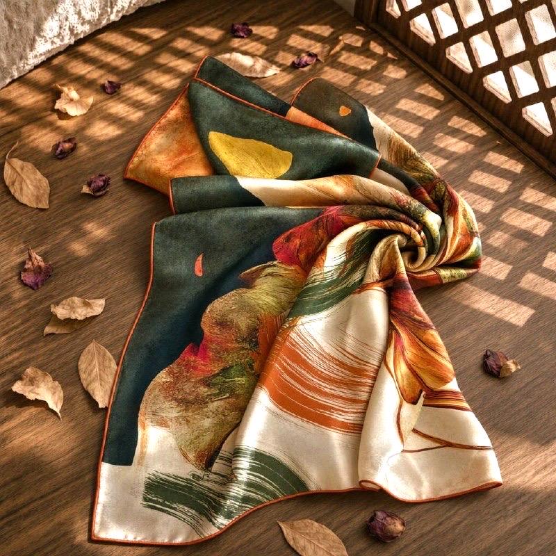 Reversible Floral Silk Square — image 4