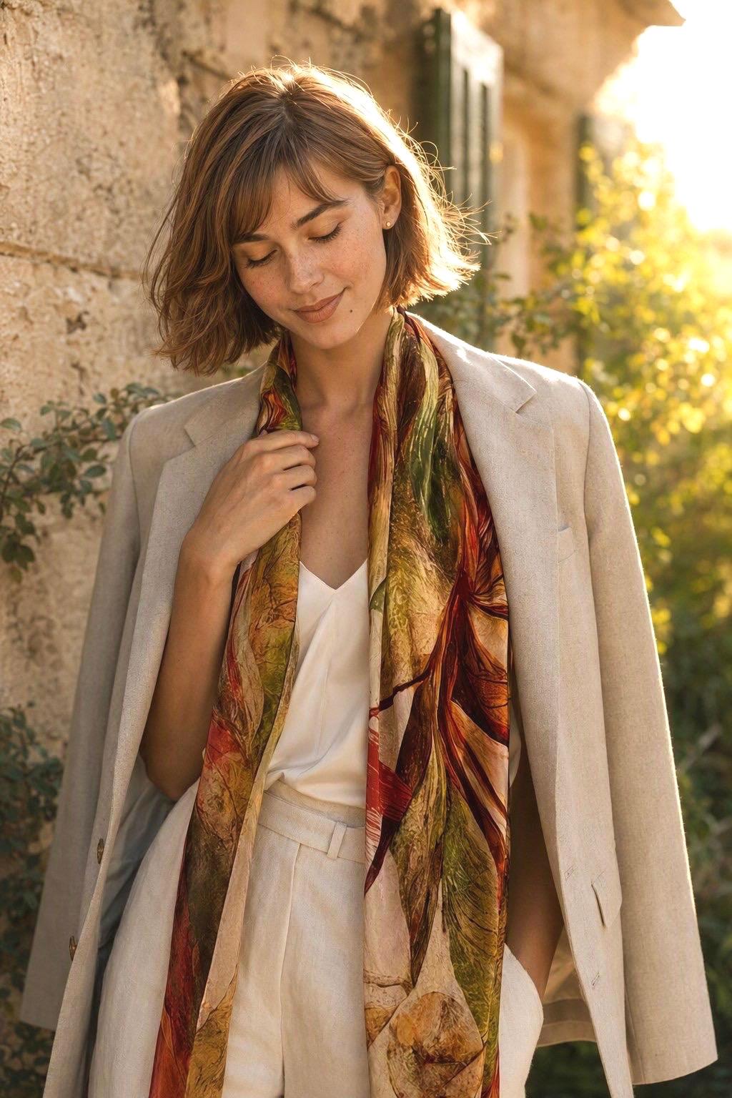 Reversible Floral Silk Square — image 10