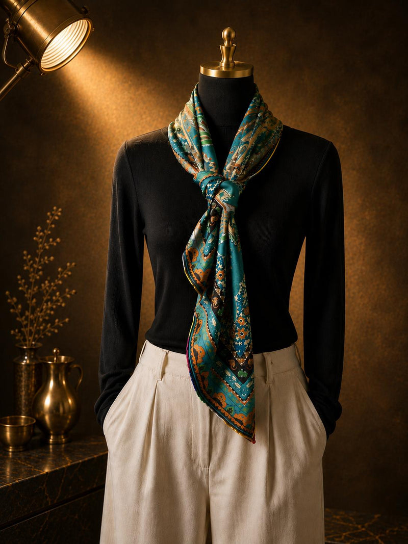 Plant-Dyed Hualuo Silk Square — image 4