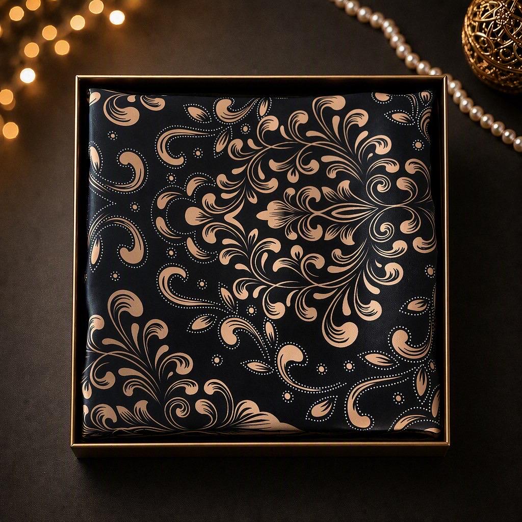 Black Rose Gold Silk Square — image 4