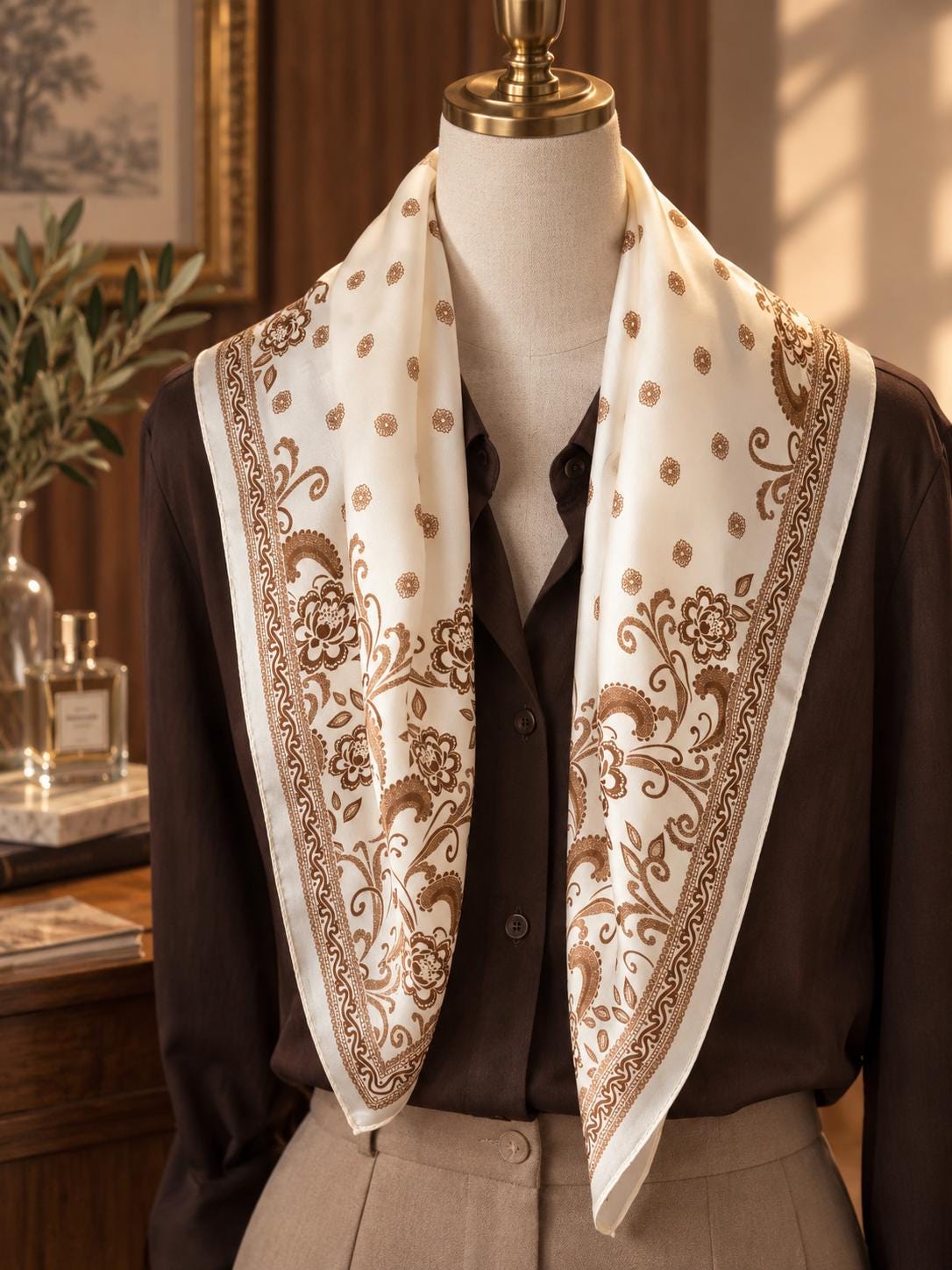 Vintage Paisley Silk Square — image 5