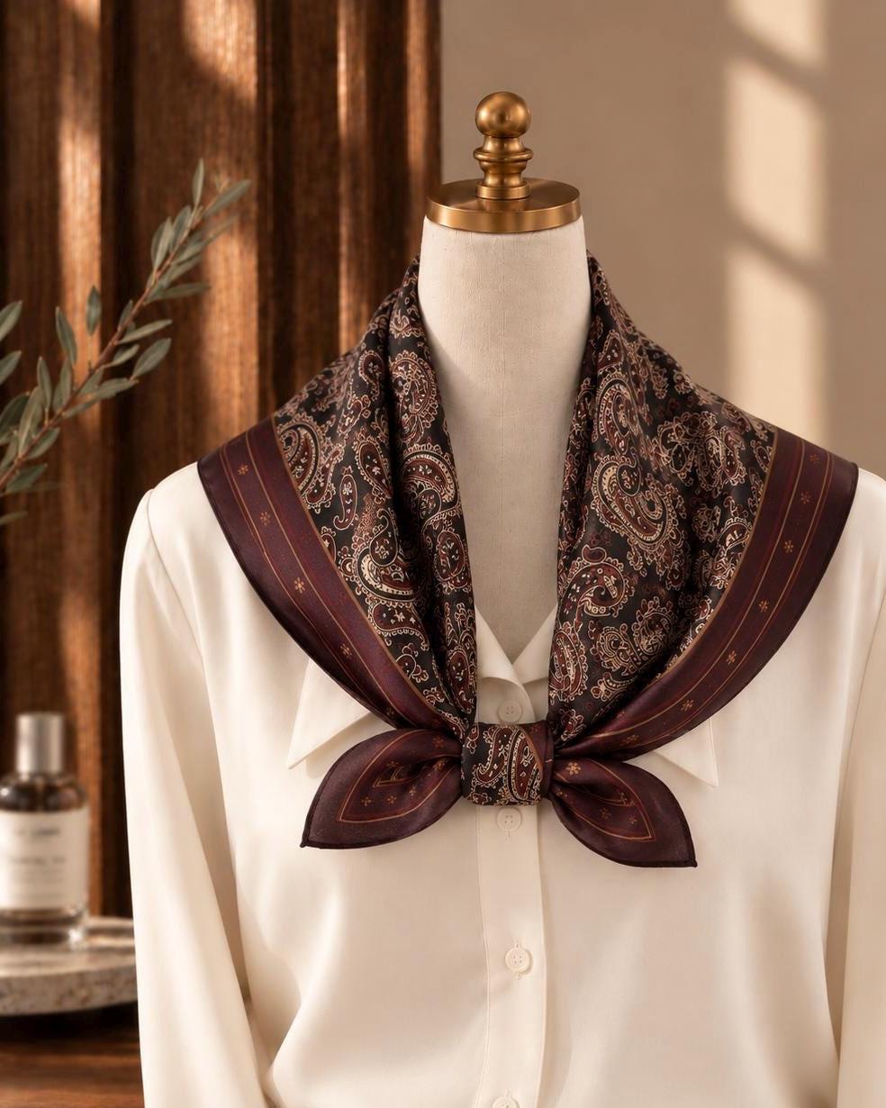 Vintage Paisley Silk Square — image 2
