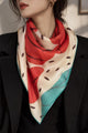 Red Teal Botanical Silk Square — image 3