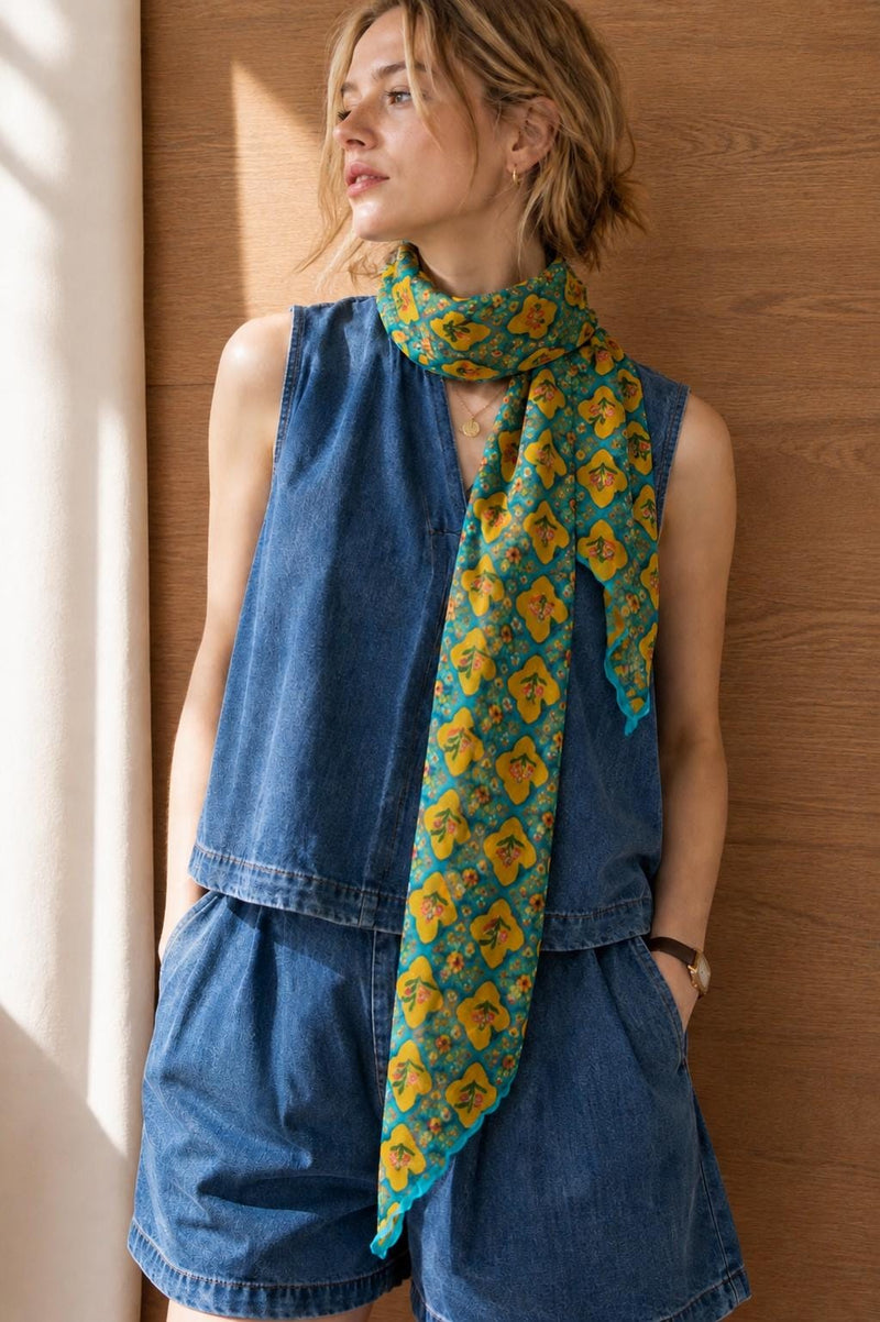Folk Floral Long Georgette — image 2
