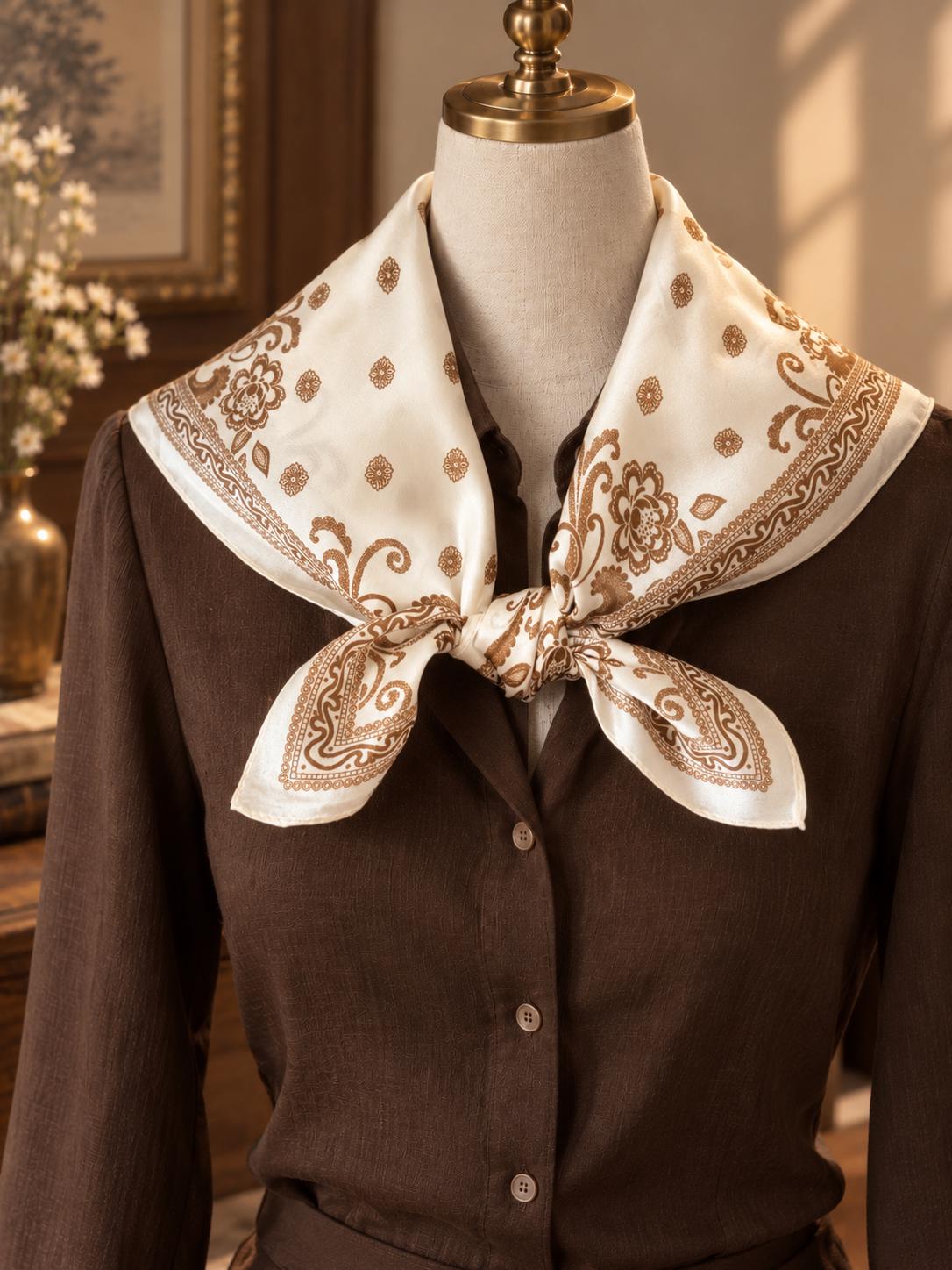 Vintage Paisley Silk Square — image 6