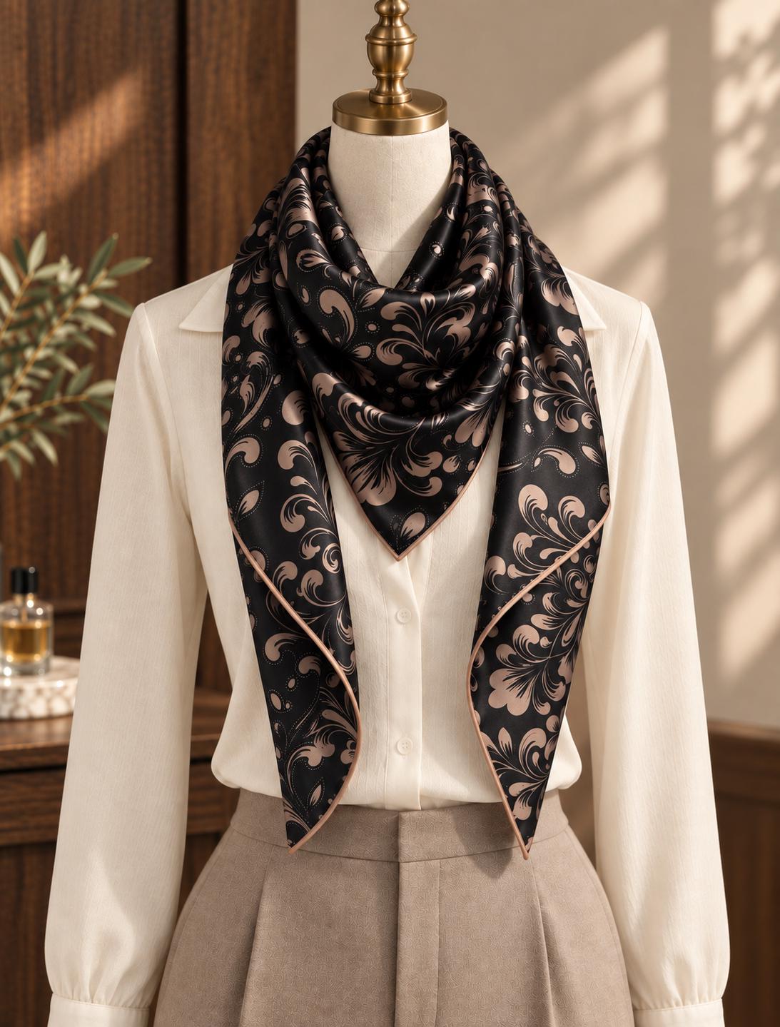 Black Rose Gold Silk Square — image 9