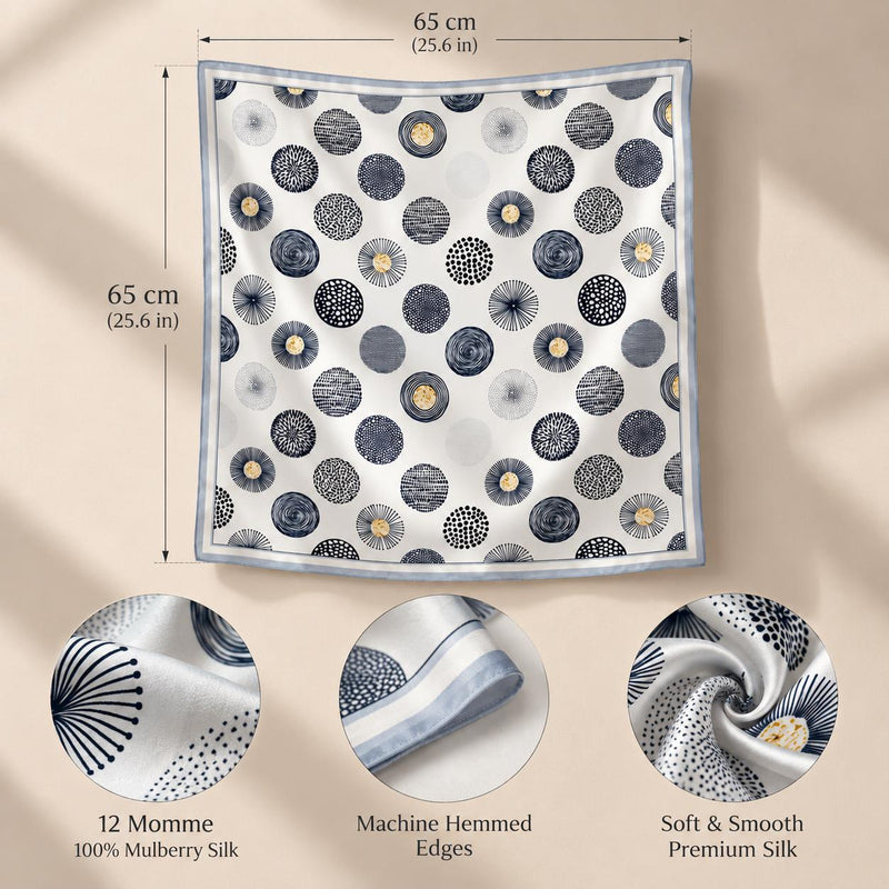 Blue Gray Geometric Silk Square — image 5