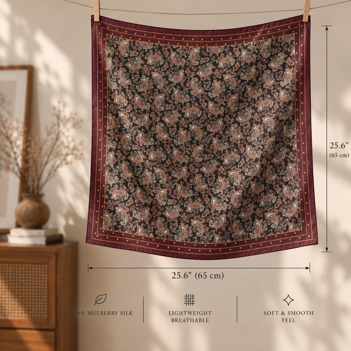 Vintage Paisley Silk Square — image 9