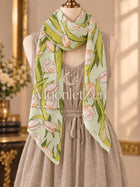 Tulip Georgette Long Silk Scarf