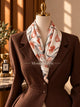 Ivory Coral Floral Silk Square Scarf
