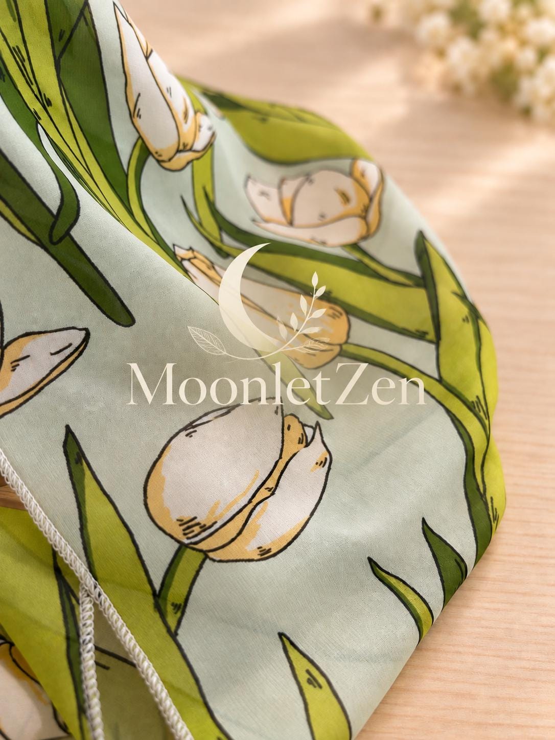 Tulip Georgette Long Silk Scarf