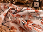 Ivory Coral Floral Silk Square Scarf