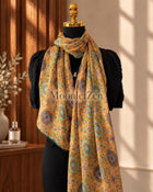 Gold Teal Medallion Silk Wrap