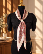Burgundy Paisley Diamond Silk Scarf