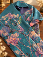 Reversible Magnolia Butterfly Silk Shawl