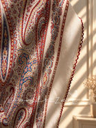 Burgundy Paisley Diamond Silk Scarf